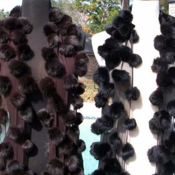 Cache Expresso Dark Brown Mink Fox Fur Wrap Shawl Scarf Top NWT $98 New - Picture 5 of 5